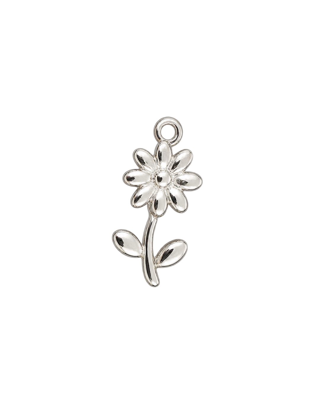 FLOR CON TALLO PLATEADA