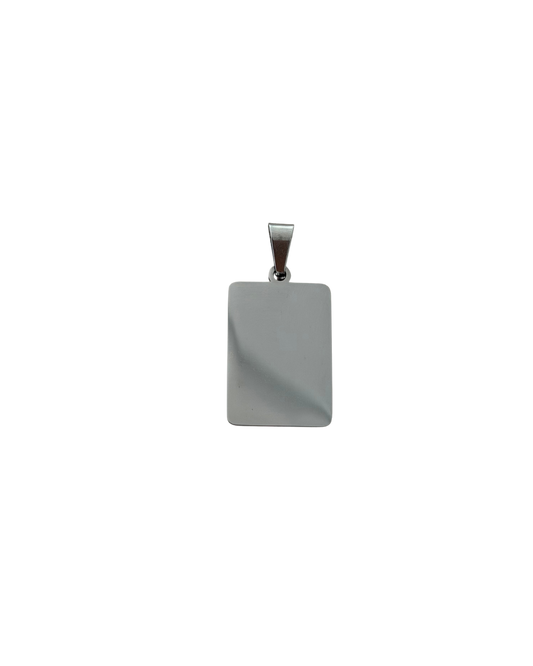 DIJE PLACA PLATEADO (2X2.8CM)