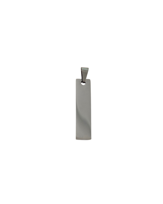 DIJE PLACA PLATEADO (1X4CM)