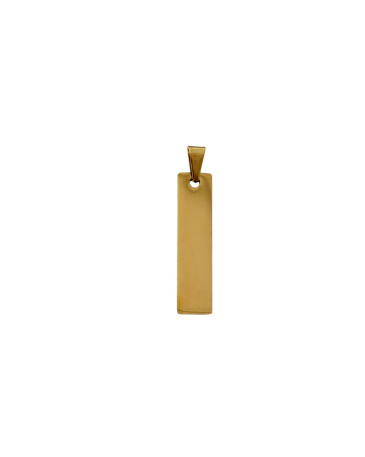 DIJE PLACA DORADO (1X4CM)