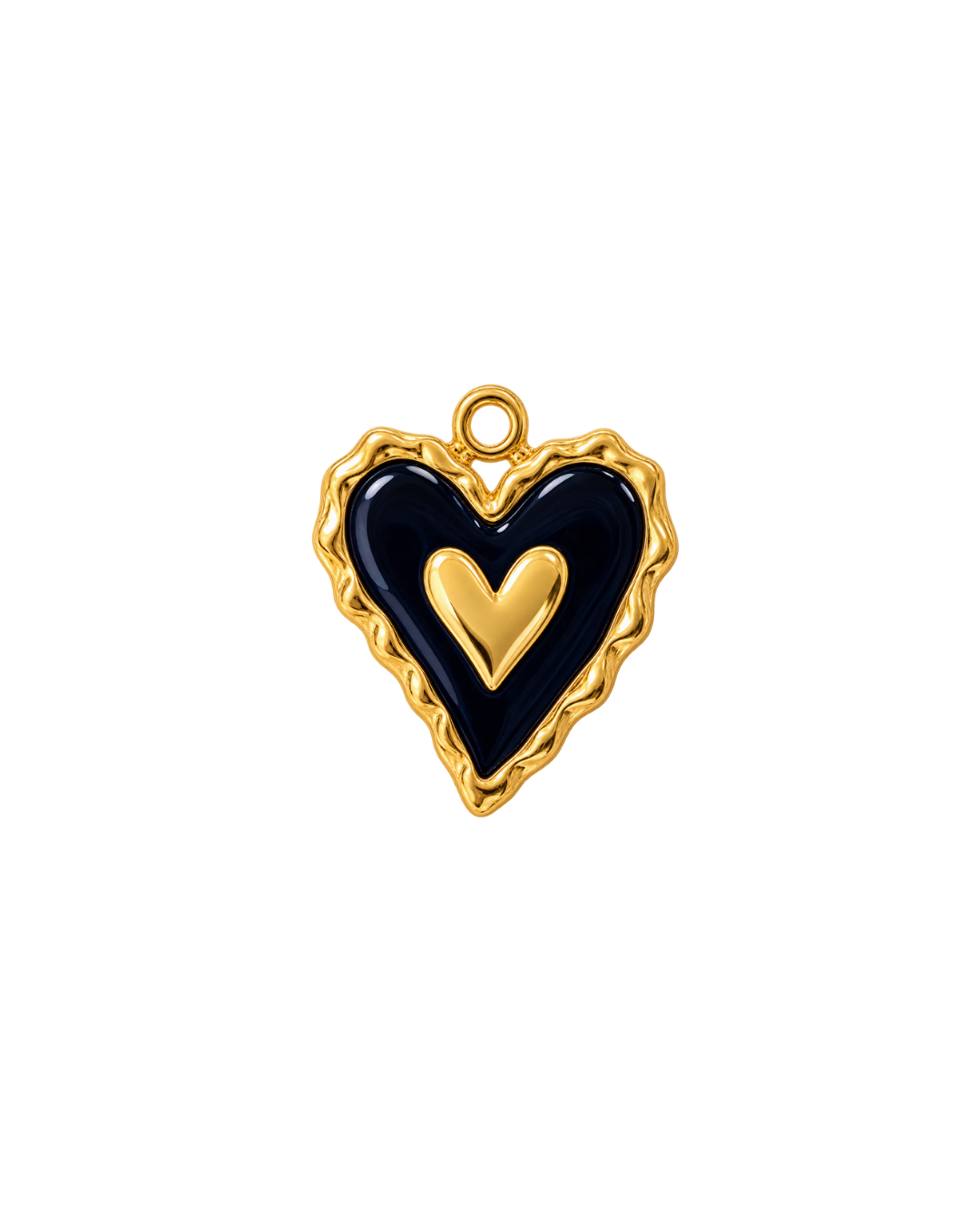 CORAZON NEGRO CON DORADO