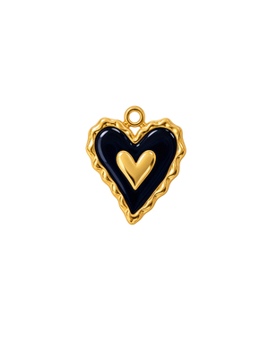 CORAZON NEGRO CON DORADO