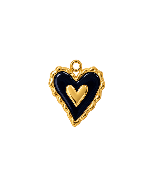CORAZON NEGRO CON DORADO