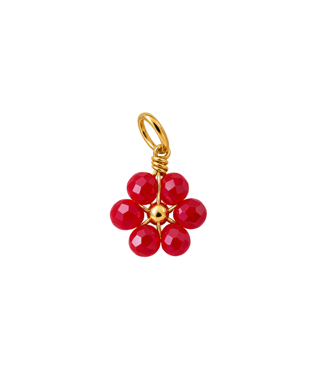 FLOR ROJA ABALORIO