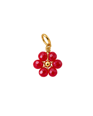 FLOR ROJA ABALORIO