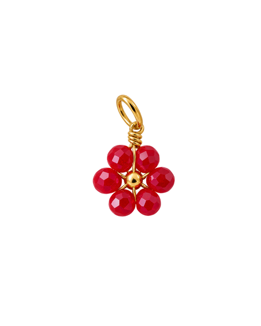 FLOR ROJA ABALORIO